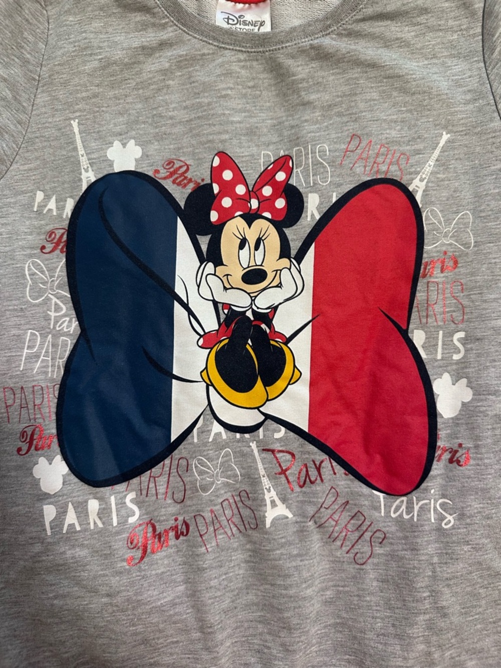 Disney Minnie Mouse Paris Grey Top